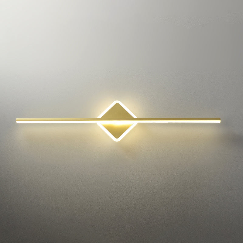 Lichte luxe metaal ijdelheid licht geometrie led ijdelheid lamp met acryl schaduw voor slaapkamer