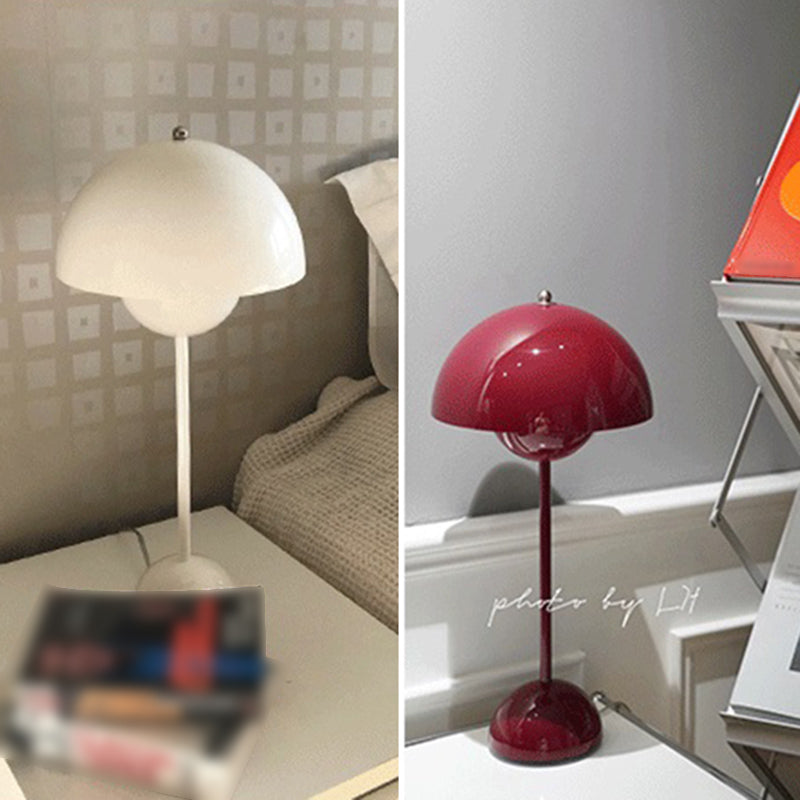 Nordic Style Metal Table Lamp Mushroom Shape Colorful Bulb Table Light for Bedroom