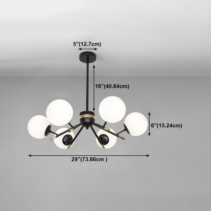 Lustres nordiques multiples lueurs en verre lustre suspendu en verre pendante pour chambre à coucher