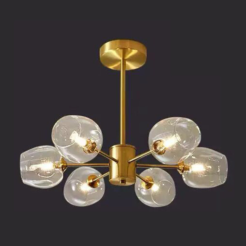 Contemporary Geometric Chandelier Lights Glass Chandelier Lighting Fixtures in Gold