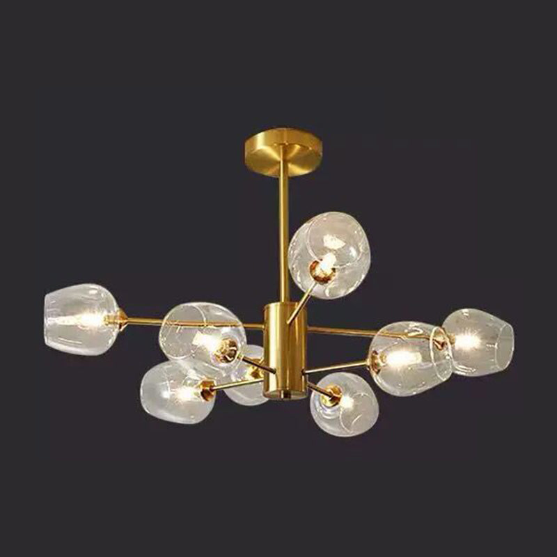 Contemporary Geometric Chandelier Lights Glass Chandelier Lighting Fixtures in Gold