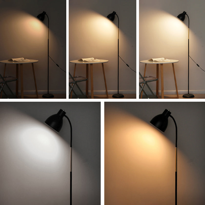 Macaron-stijl vloerlicht 1-licht vloer staande lamp met metalen schaduw voor slaapkamer