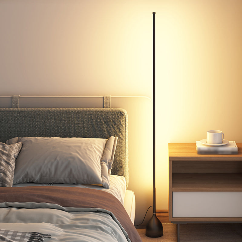 Modern Floor Light Strip Shape LED Floor Standing Lamp with Silica Gel Shade for Bedroom