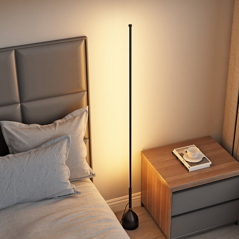 Modern Floor Light Strip Shape LED Floor Standing Lamp with Silica Gel Shade for Bedroom