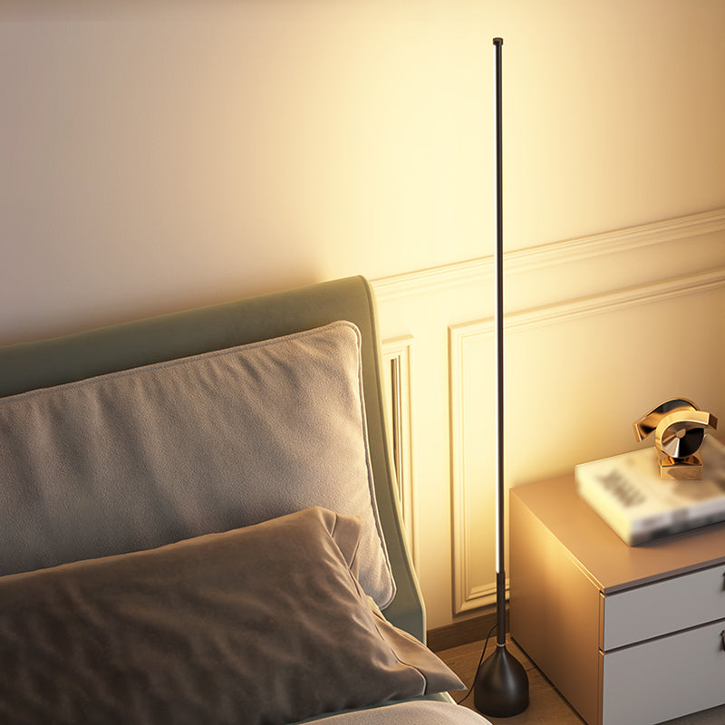 Modern Floor Light Strip Shape LED Floor Standing Lamp with Silica Gel Shade for Bedroom