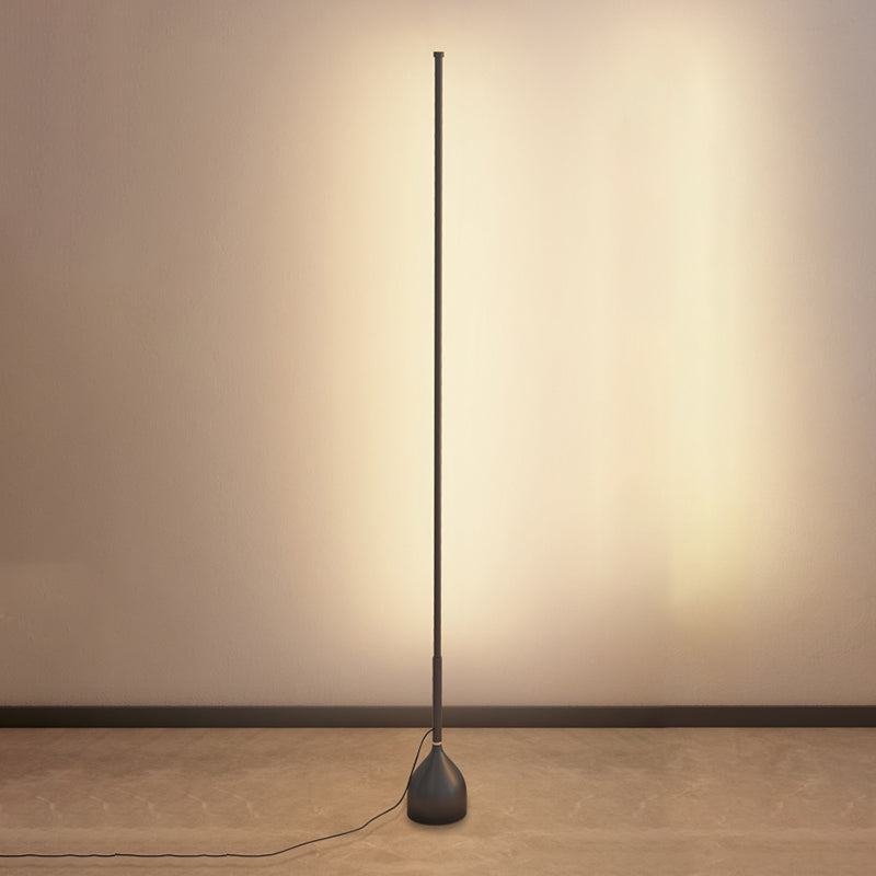 Modern Floor Light Strip Shape LED Floor Standing Lamp with Silica Gel Shade for Bedroom