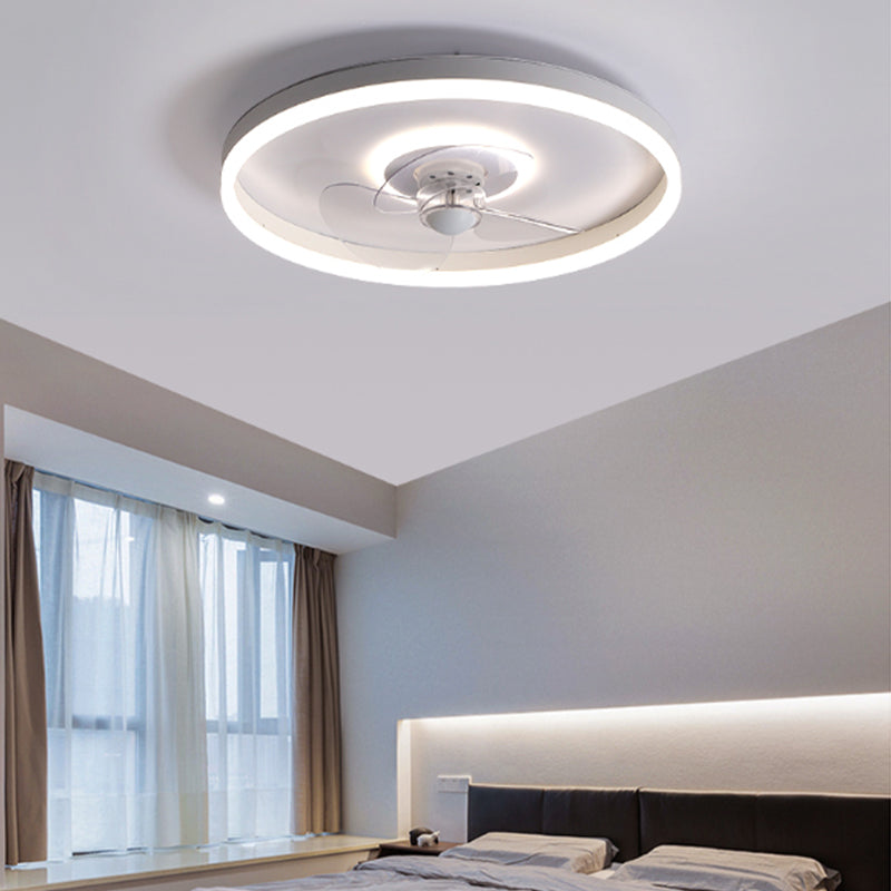 Moderne stijl plafondventilator verlichting metaal 2 lichte plafondventilator lamp voor woonkamer