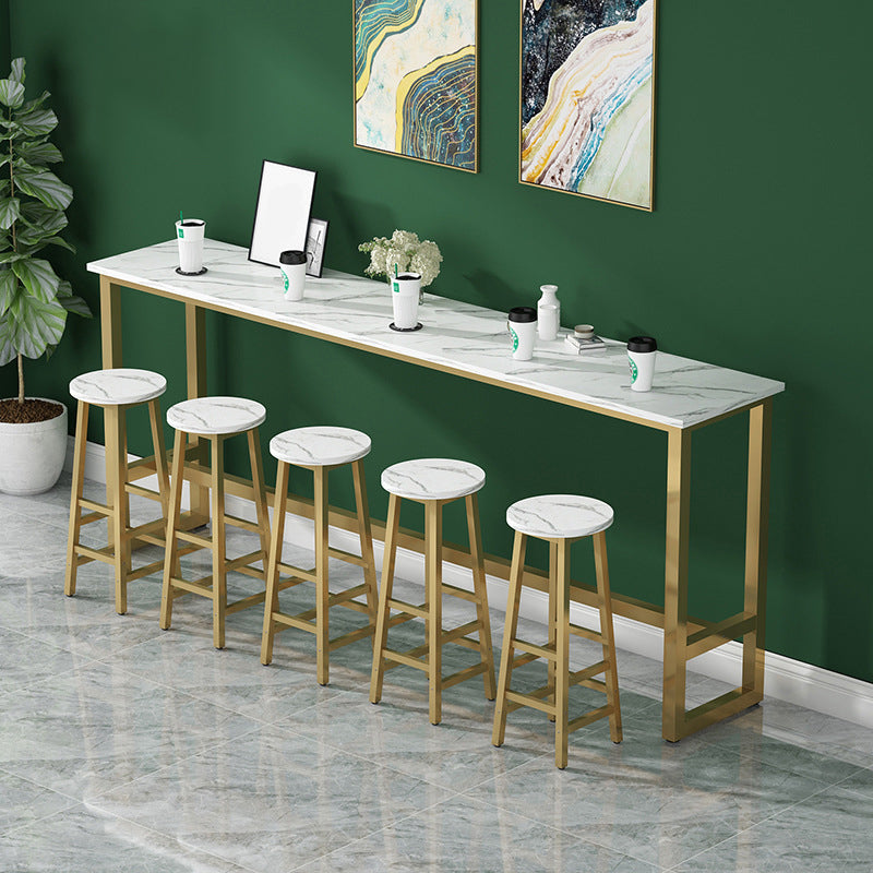 Rectangle Bar Dining Table Modern Bar Dining Table with Trestle Base