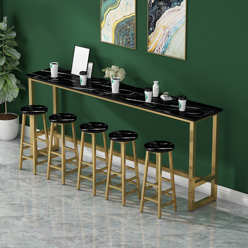 Rectangle Bar Dining Table Modern Bar Dining Table with Trestle Base