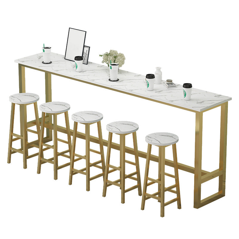 Rectangle Bar Dining Table Modern Bar Dining Table with Trestle Base