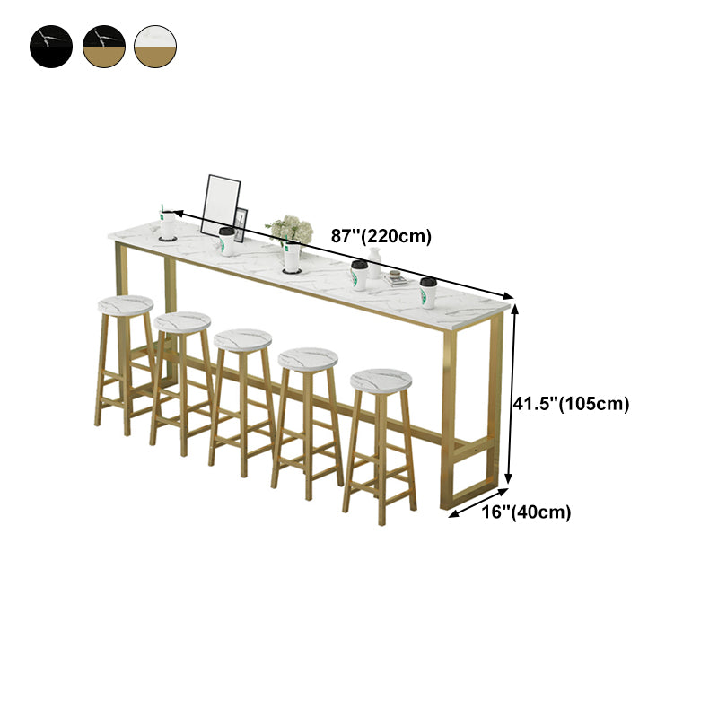 Rectangle Bar Dining Table Modern Bar Dining Table with Trestle Base