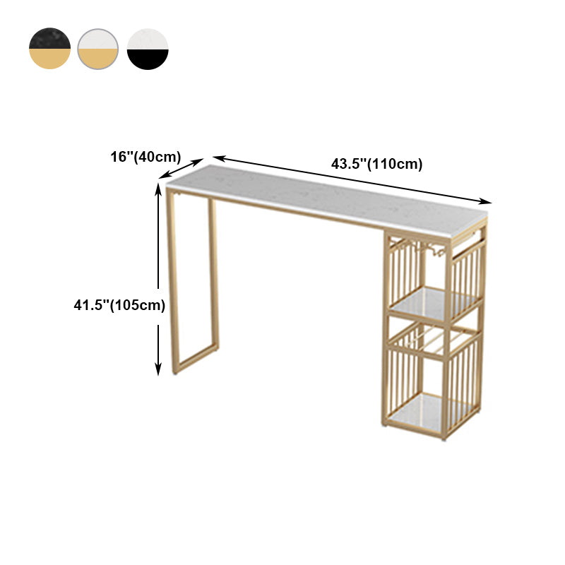 Stone Bar Table Traditional Luxury Rectangle Bar Dining Table with Sled Base