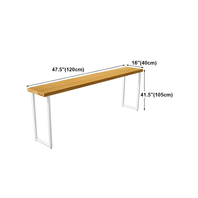 Rectangle Bar Dining Table Modern Bar Table with Sled Base in White