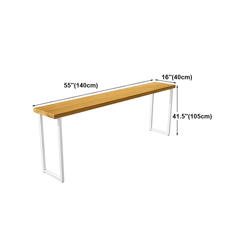 Rectangle Bar Dining Table Modern Bar Table with Sled Base in White