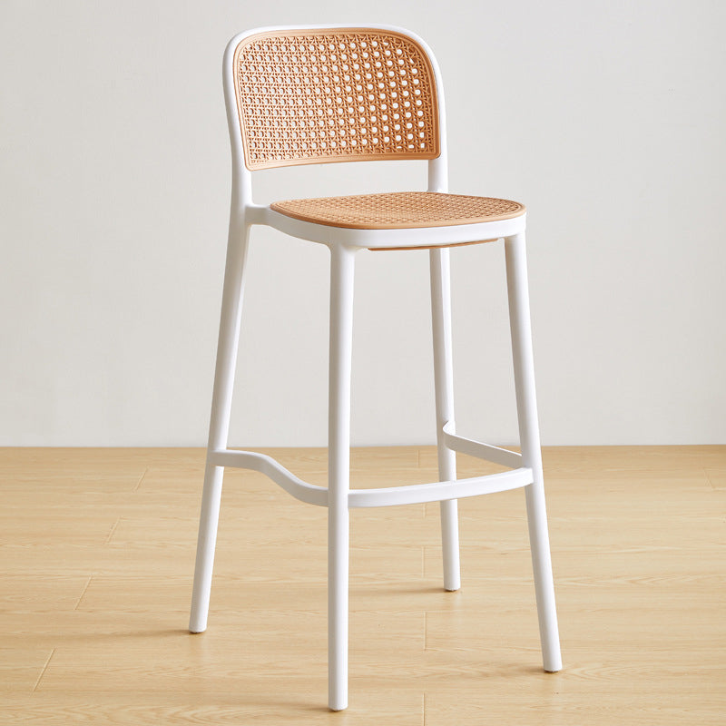 Contemporary Square Bar and Counter Stool Rattan Stool with 4 Legs