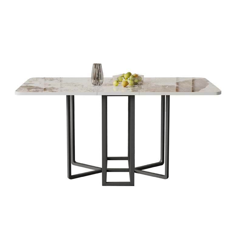 Modern Rectangle Dinette Set 1/2/5 Pieces Foldable Dining Table Set with Sintered Stone