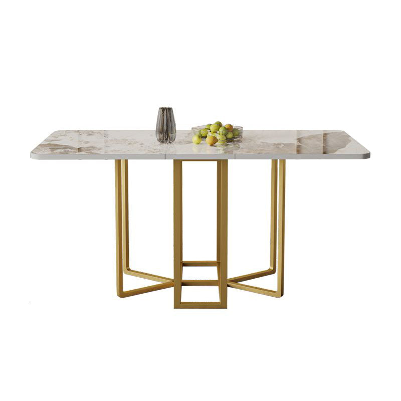 Modern Rectangle Dinette Set 1/2/5 Pieces Foldable Dining Table Set with Sintered Stone