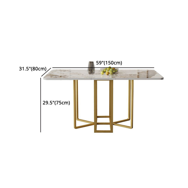 Modern Rectangle Dinette Set 1/2/5 Pieces Foldable Dining Table Set with Sintered Stone