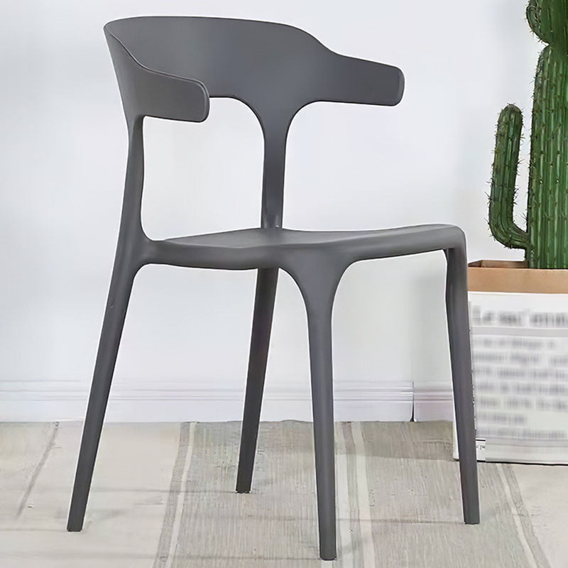 Contemporary Chairs Open Back Kitchen Armless Chair with Plastic Legs