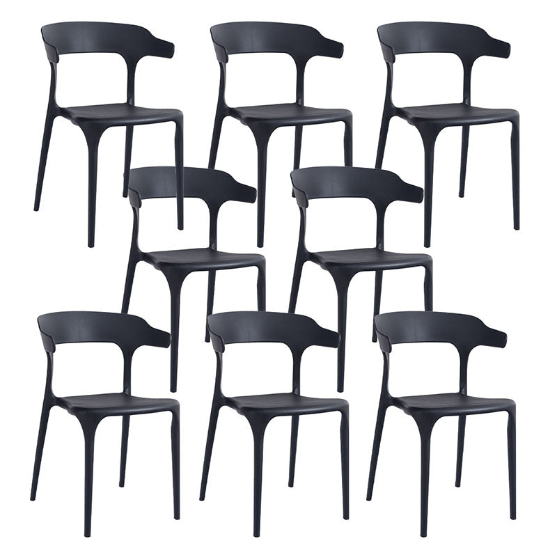 Contemporary Chairs Open Back Kitchen Armless Chair with Plastic Legs