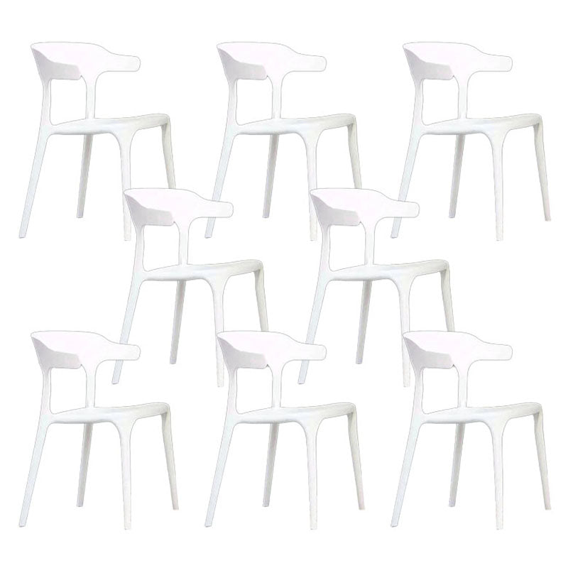 Contemporary Chairs Open Back Kitchen Armless Chair with Plastic Legs