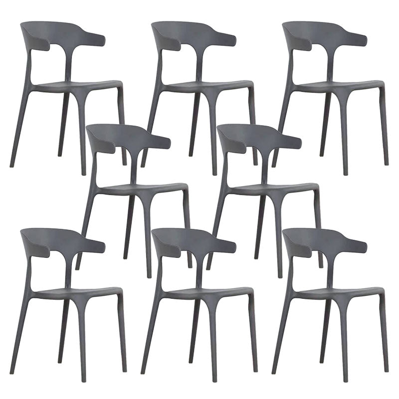 Contemporary Chairs Open Back Kitchen Armless Chair with Plastic Legs