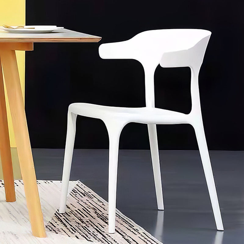 Contemporary Chairs Open Back Kitchen Armless Chair with Plastic Legs