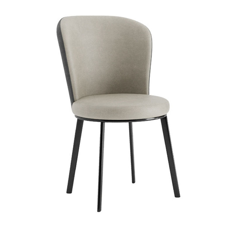 Contemporary Faux Leather Side Chair for Home Armless Solid Back Chair