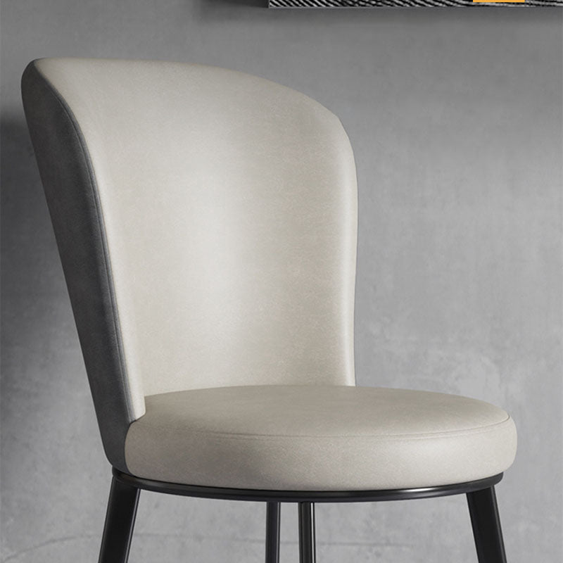 Contemporary Faux Leather Side Chair for Home Armless Solid Back Chair