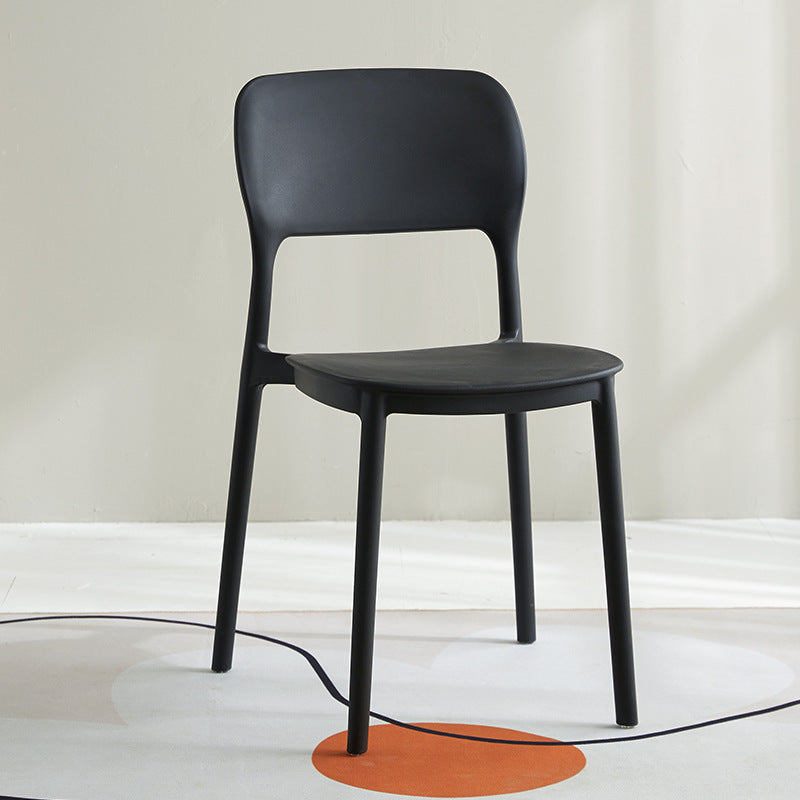 Scandinavian Plastic Kitchen Dining Side Chair Open Back Chair