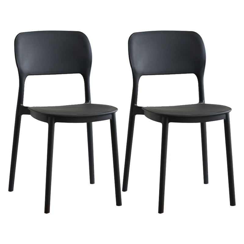 Scandinavian Plastic Kitchen Dining Side Chair Open Back Chair