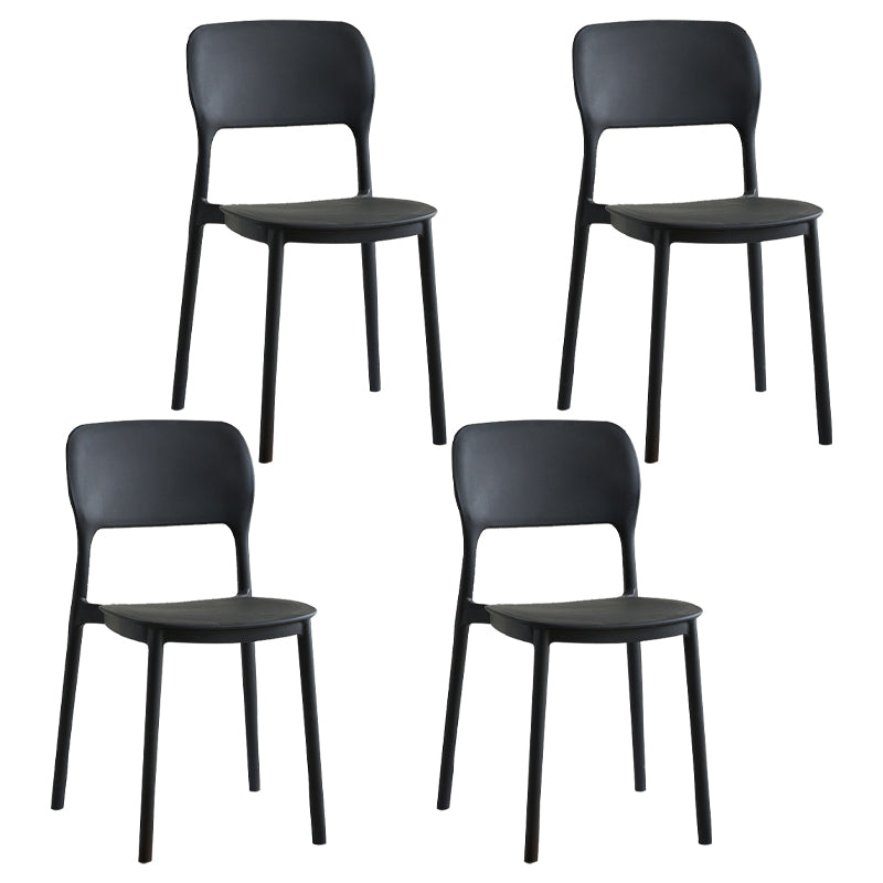 Scandinavian Plastic Kitchen Dining Side Chair Open Back Chair