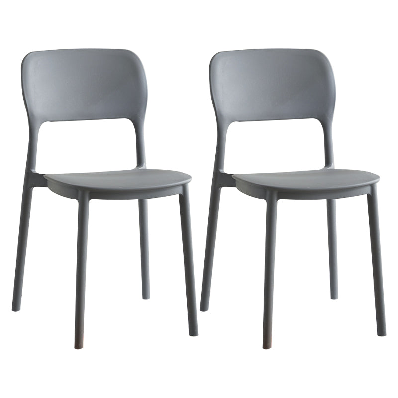 Scandinavian Plastic Kitchen Dining Side Chair Open Back Chair