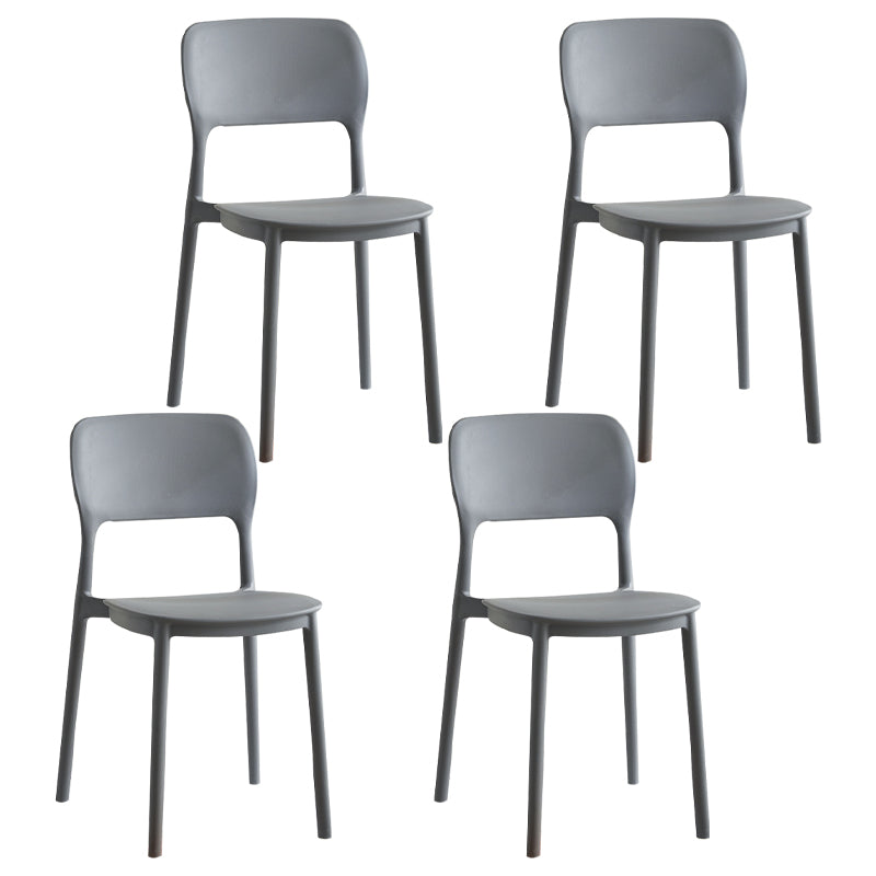 Scandinavian Plastic Kitchen Dining Side Chair Open Back Chair