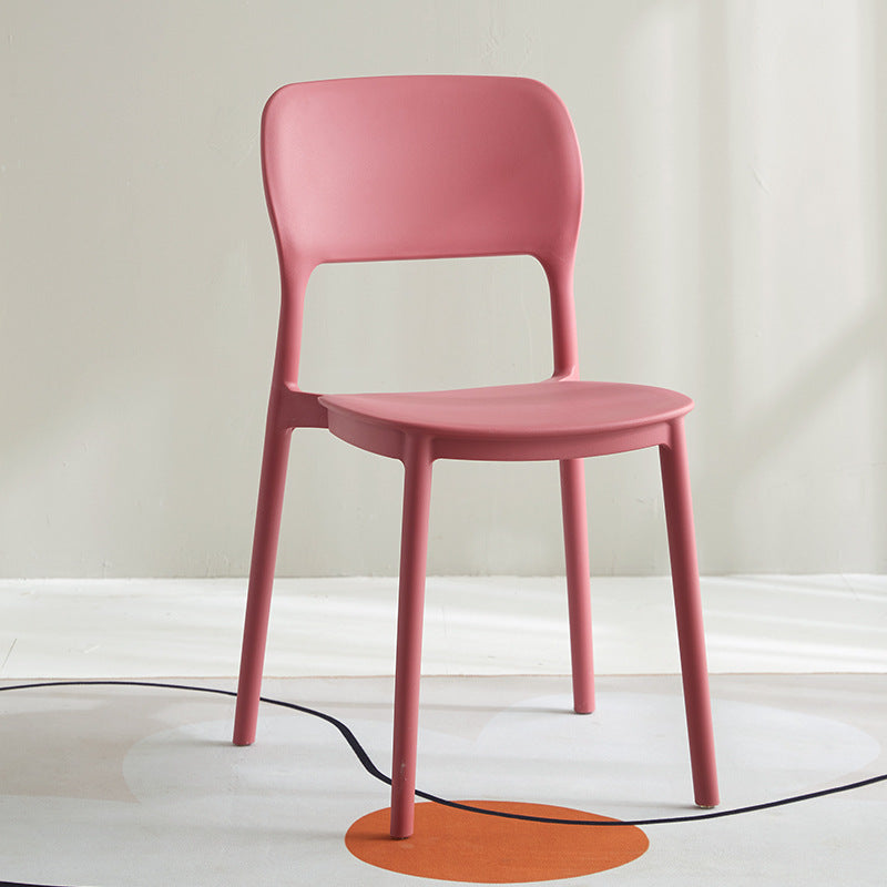 Scandinavian Plastic Kitchen Dining Side Chair Open Back Chair