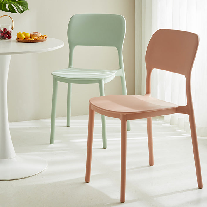 Scandinavian Plastic Kitchen Dining Side Chair Open Back Chair