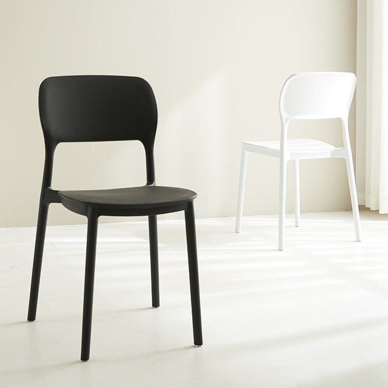 Scandinavian Plastic Kitchen Dining Side Chair Open Back Chair