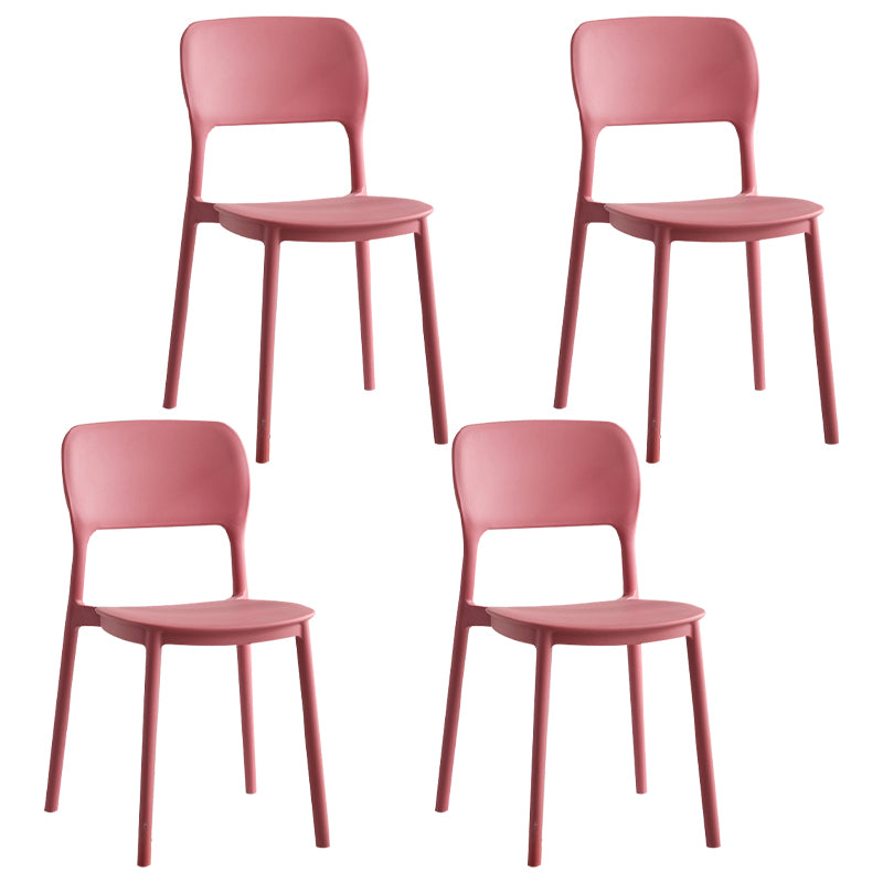 Scandinavian Plastic Kitchen Dining Side Chair Open Back Chair