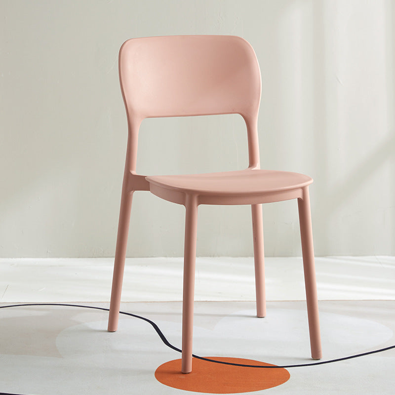 Scandinavian Plastic Kitchen Dining Side Chair Open Back Chair