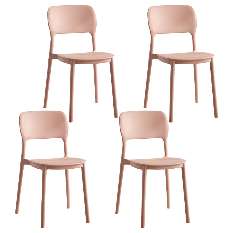 Scandinavian Plastic Kitchen Dining Side Chair Open Back Chair