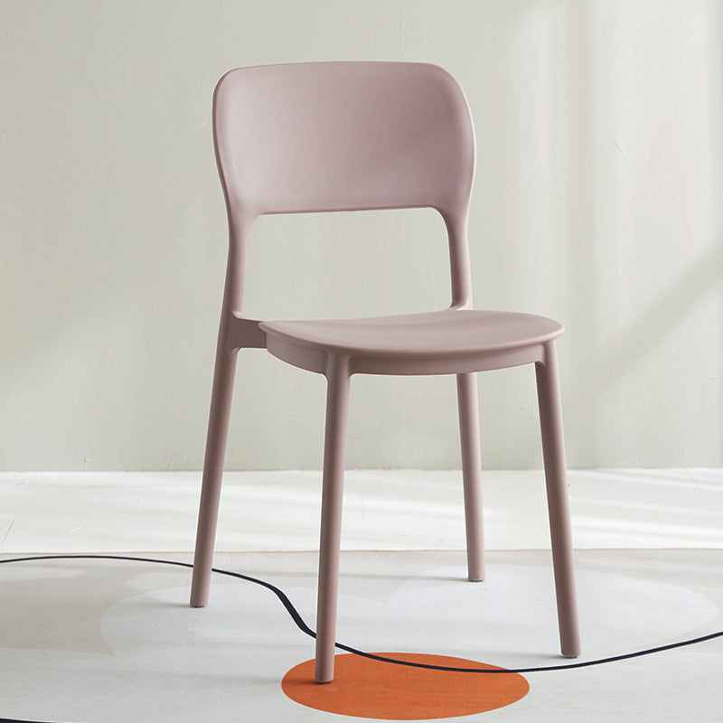 Scandinavian Plastic Kitchen Dining Side Chair Open Back Chair