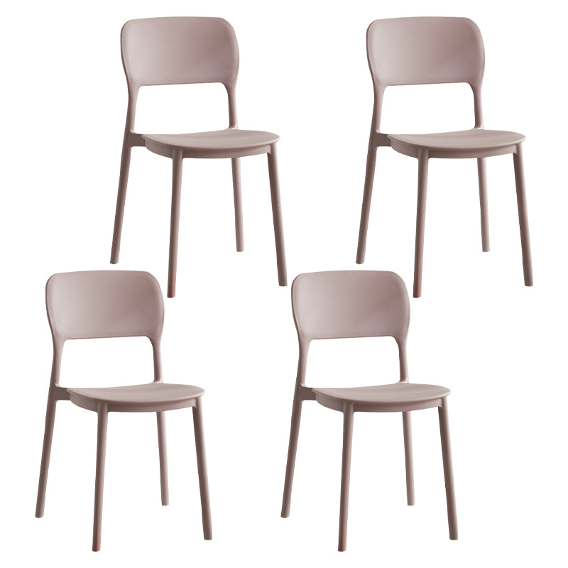 Scandinavian Plastic Kitchen Dining Side Chair Open Back Chair