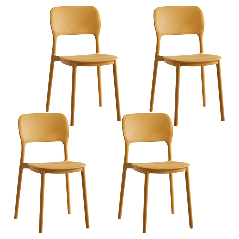 Scandinavian Plastic Kitchen Dining Side Chair Open Back Chair