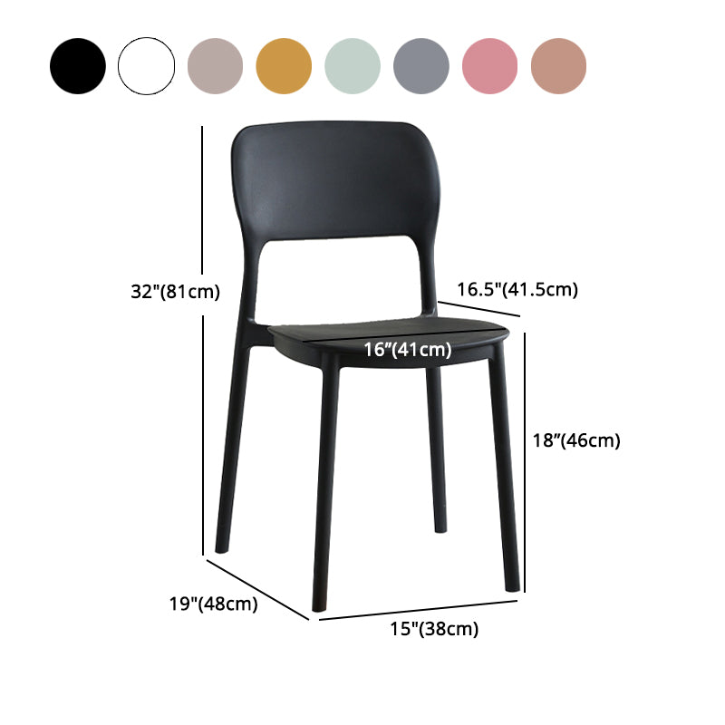 Scandinavian Plastic Kitchen Dining Side Chair Open Back Chair