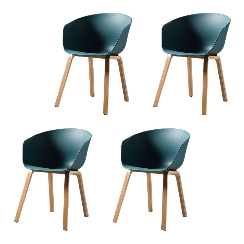 Contemporary Style Dining Chair Arm Side Chairs with Wooden Legs