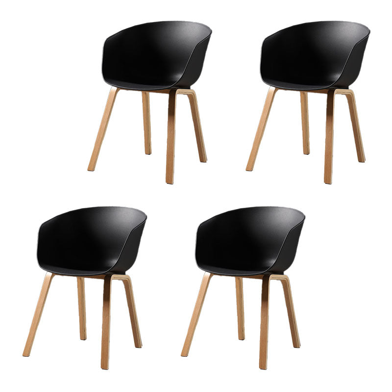 Contemporary Style Dining Chair Arm Side Chairs with Wooden Legs