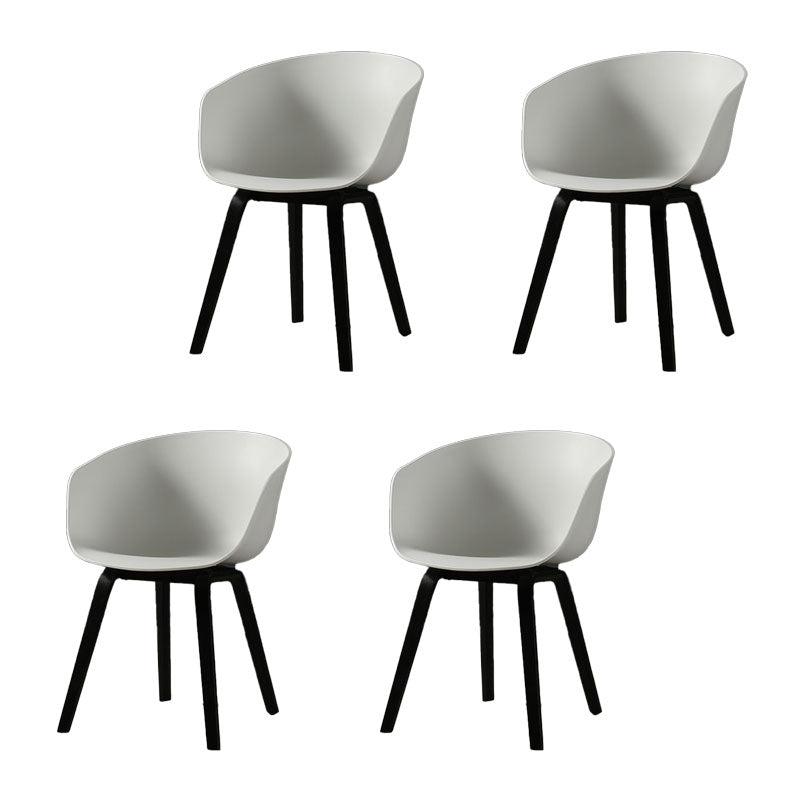 Contemporary Style Dining Chair Arm Side Chairs with Wooden Legs