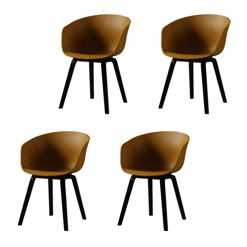 Contemporary Style Dining Chair Arm Side Chairs with Wooden Legs