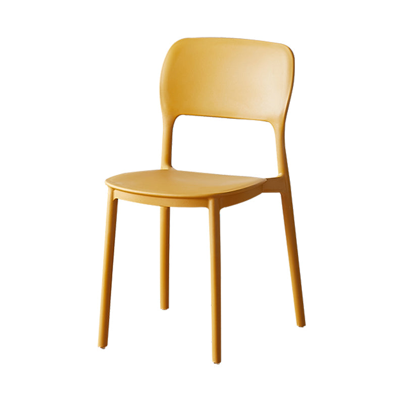 Scandinavian Plastic Stacking Dining Chairs Armless Open Back Chairs