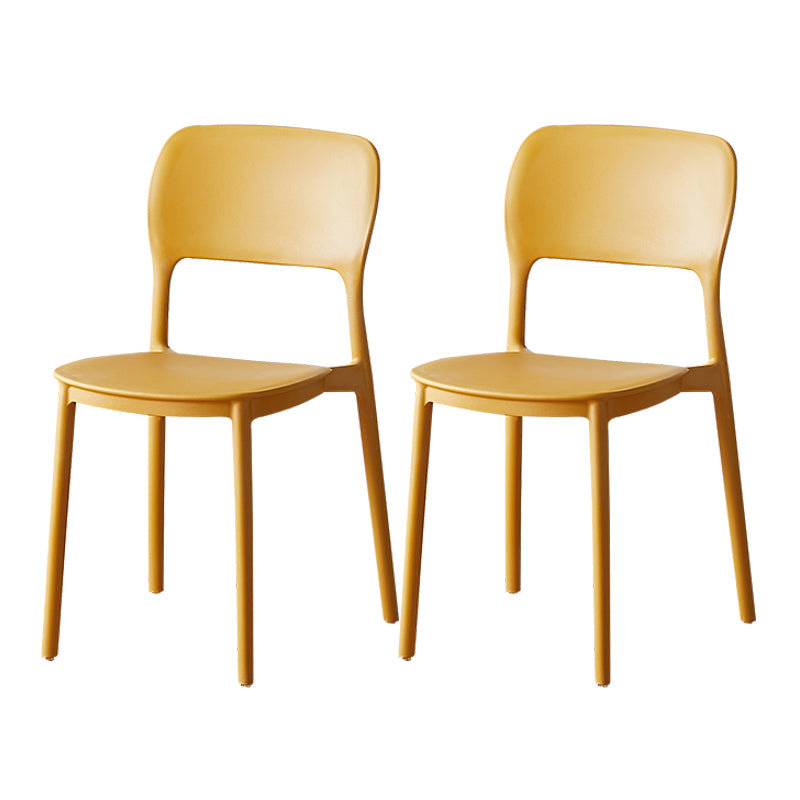 Scandinavian Plastic Stacking Dining Chairs Armless Open Back Chairs